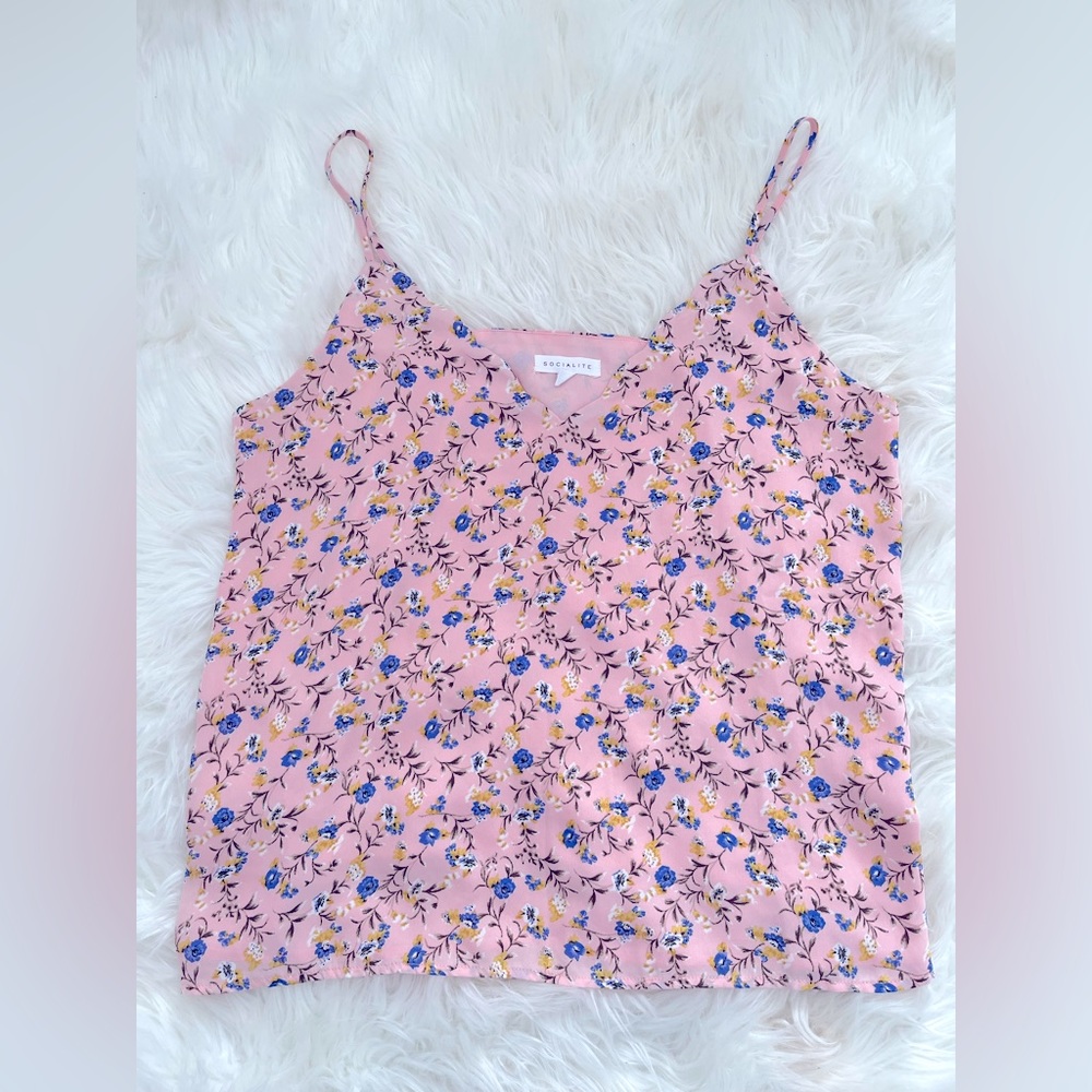 Pink Floral Tank Top